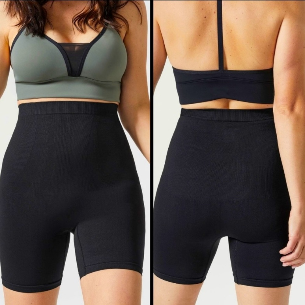 Blanqi Everyday Postpartum Belly Support Girlshort in Deepest Black size Large